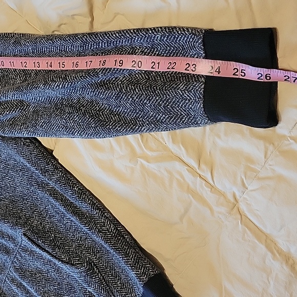 Old navy men's herringbone black & gray hooded long sleeve sweatshirt size lar - Picture 7 of 16